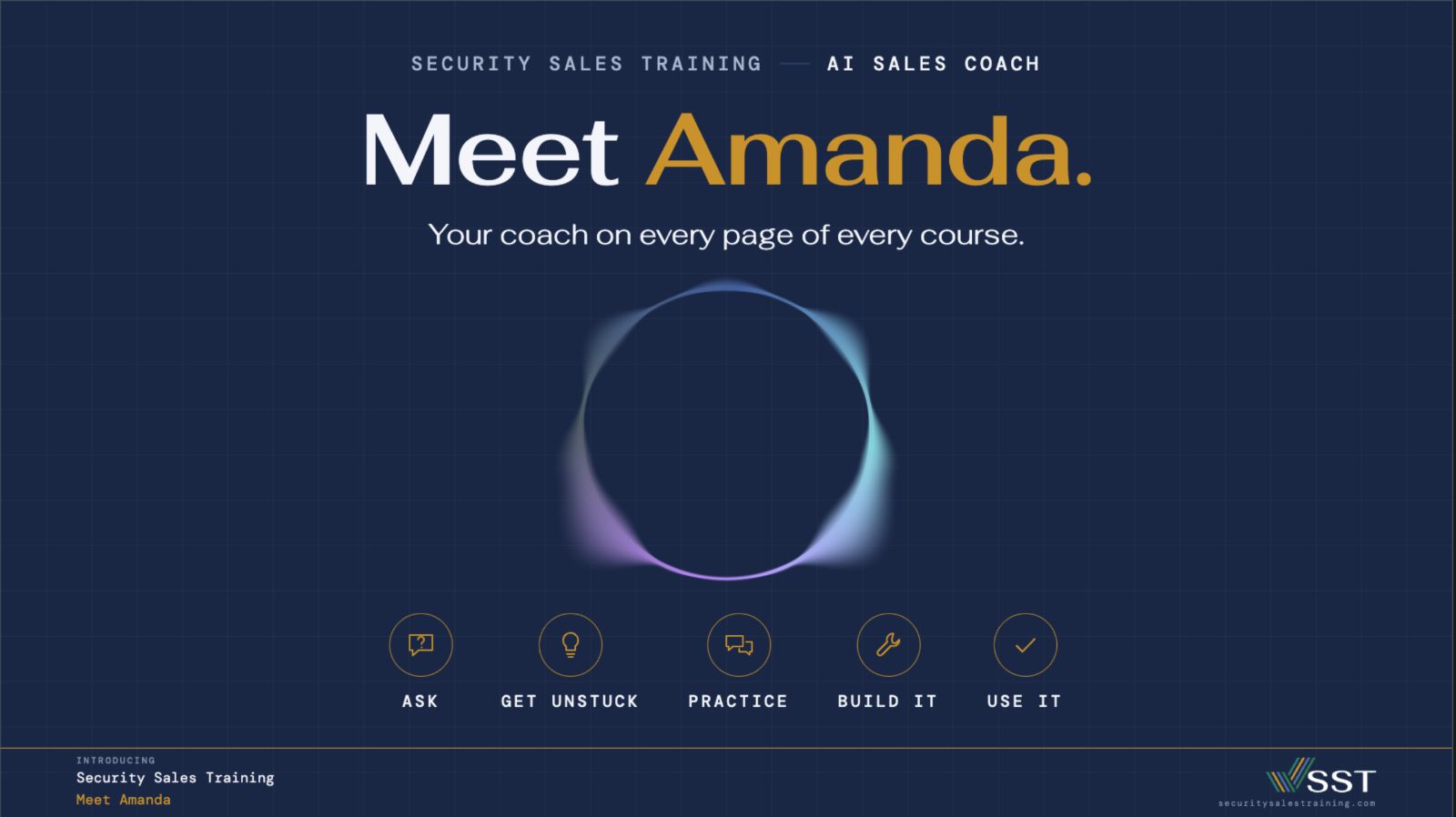 Meet Amanda. Your coach on every page of every course.